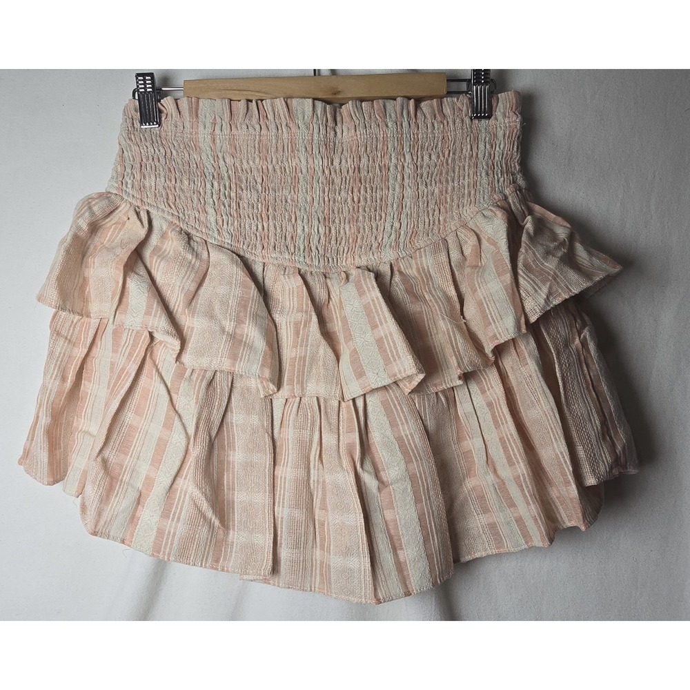 Mustard Seed Womens Skort Peach Cream Medium Ruffle Elasticized Waist